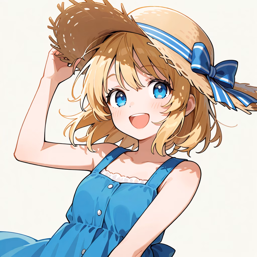 帽子に手の作例