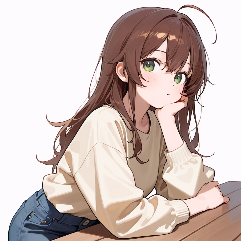 頬杖の作例