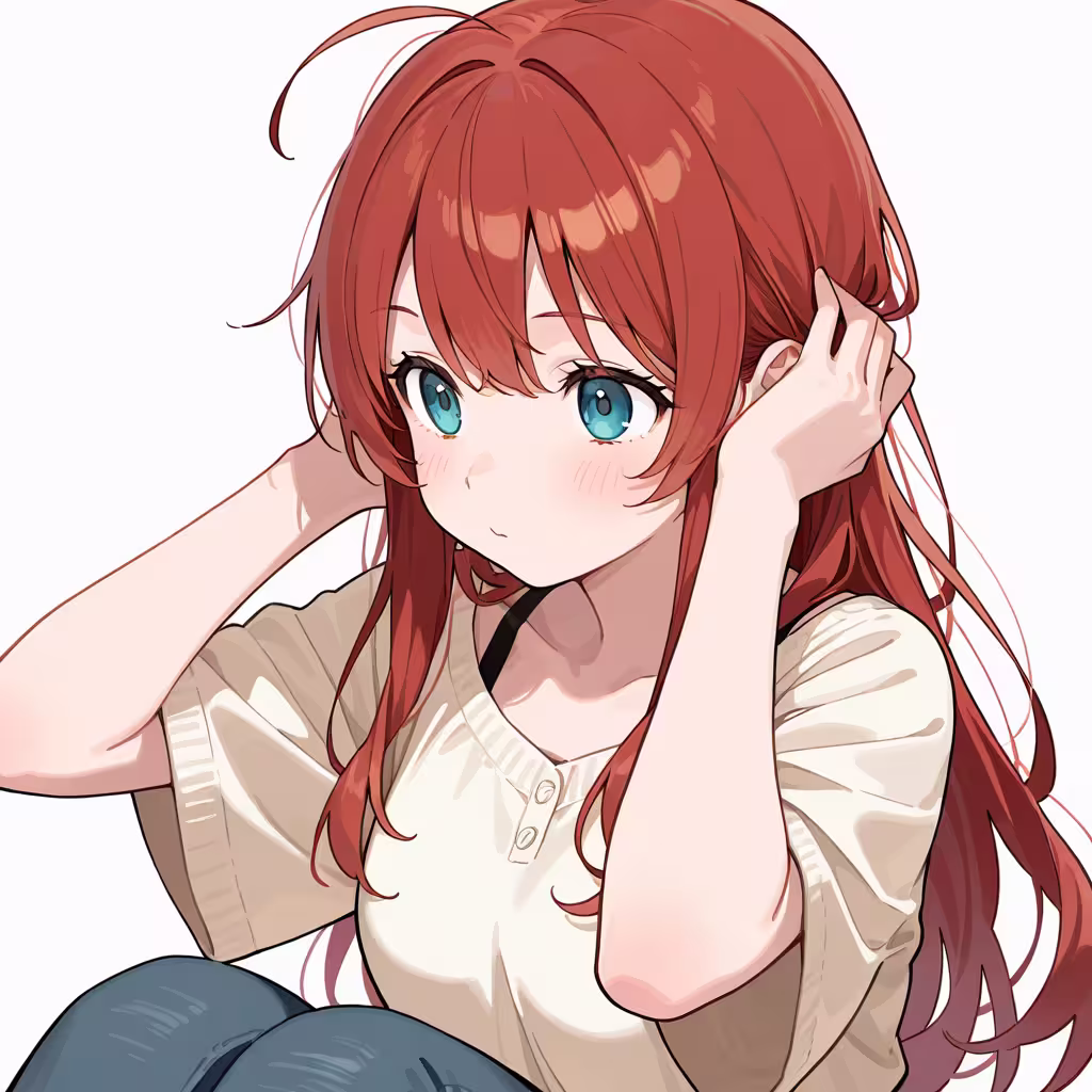 両手を頭にの作例