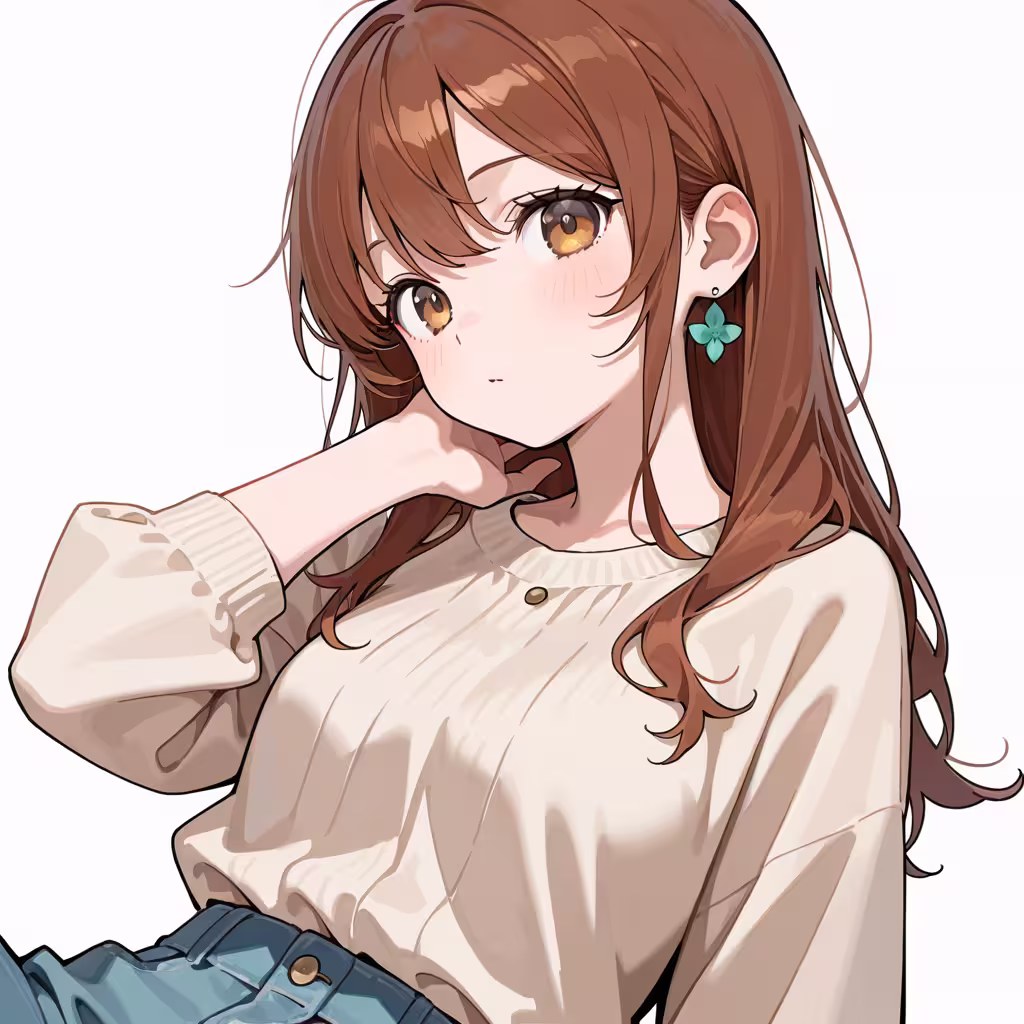 首に手を置くの作例