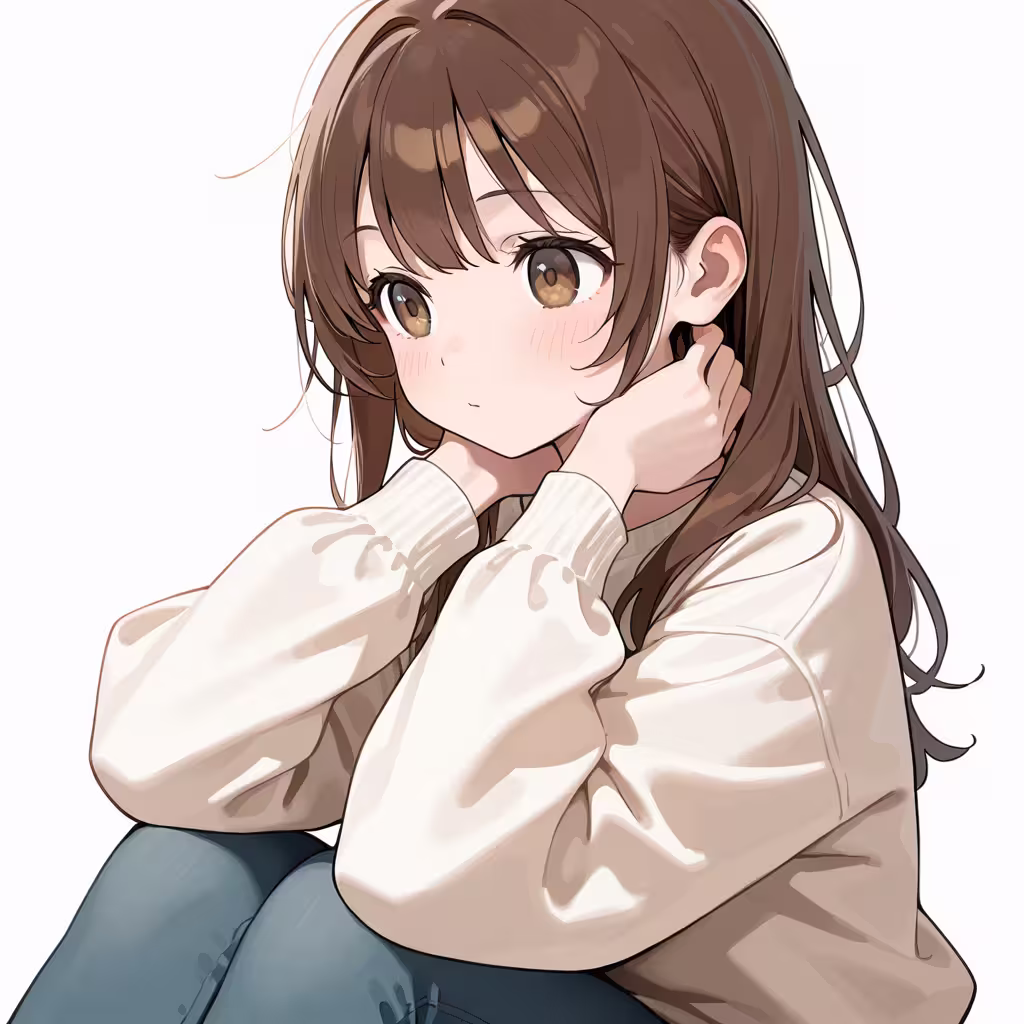 首に両手を置くの作例