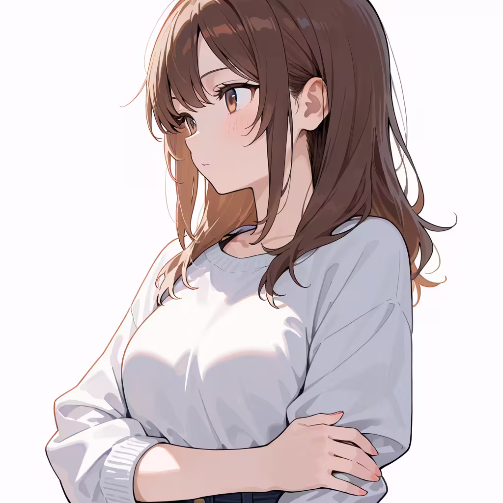 腕に手を置くの作例