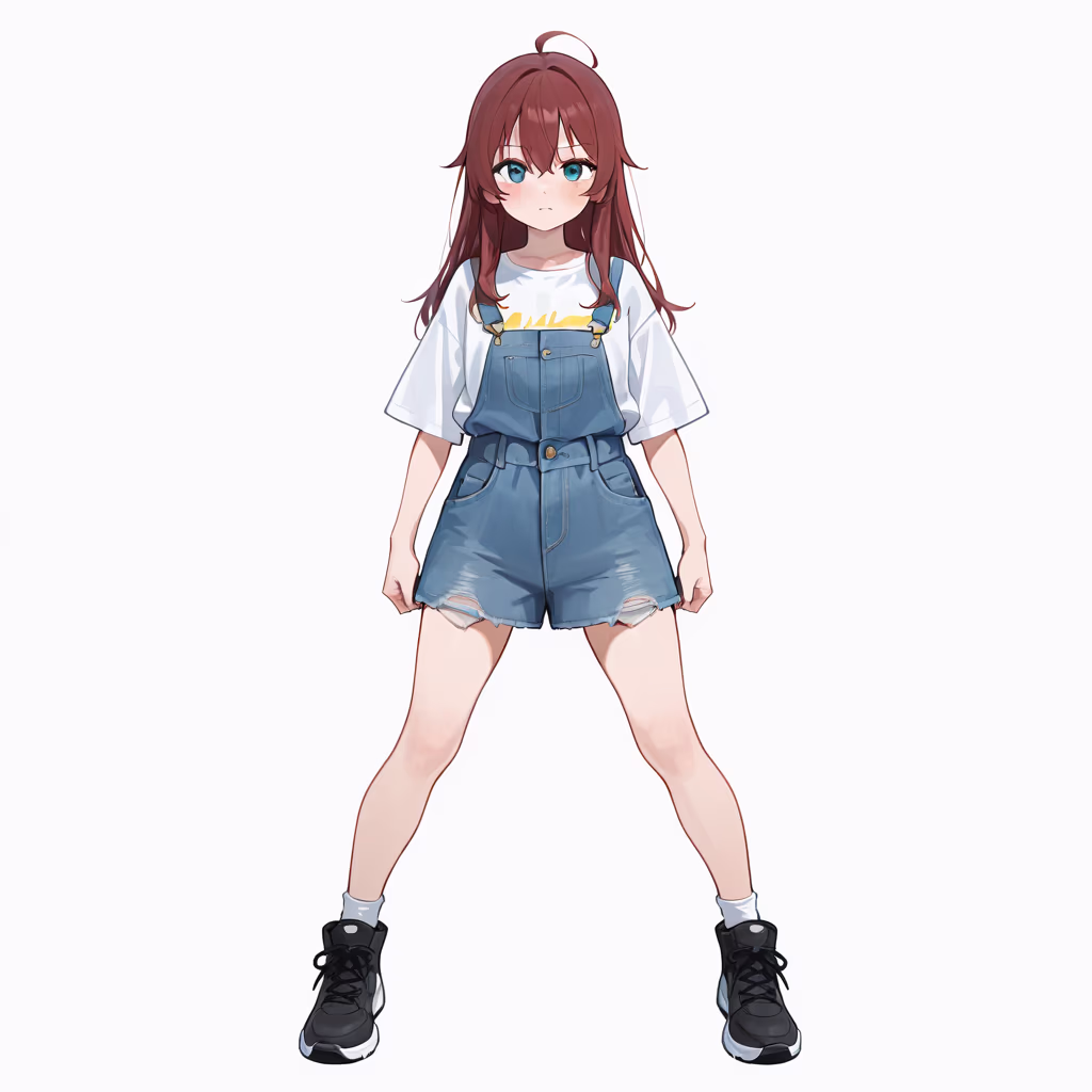足を開いての作例