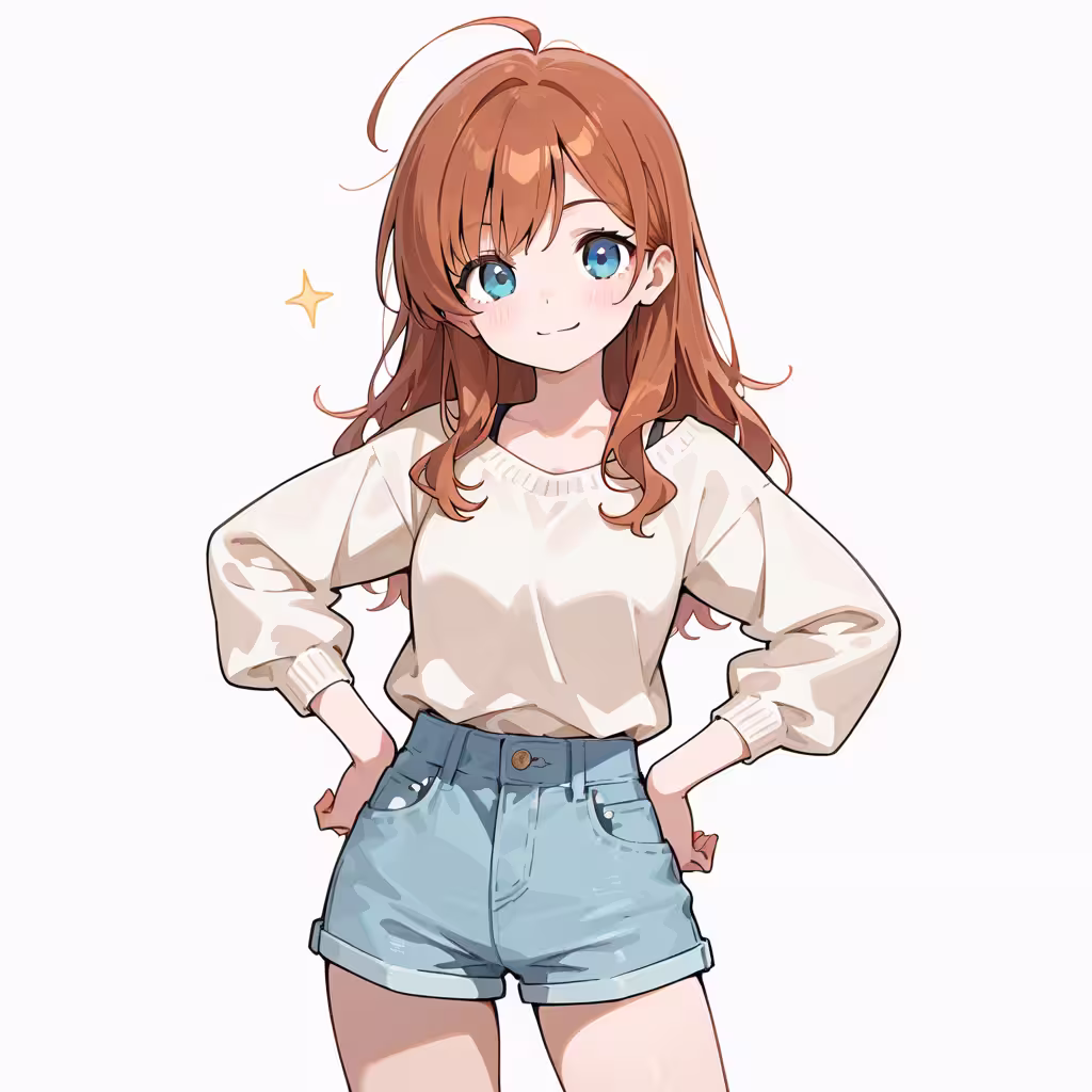 腰に手の作例