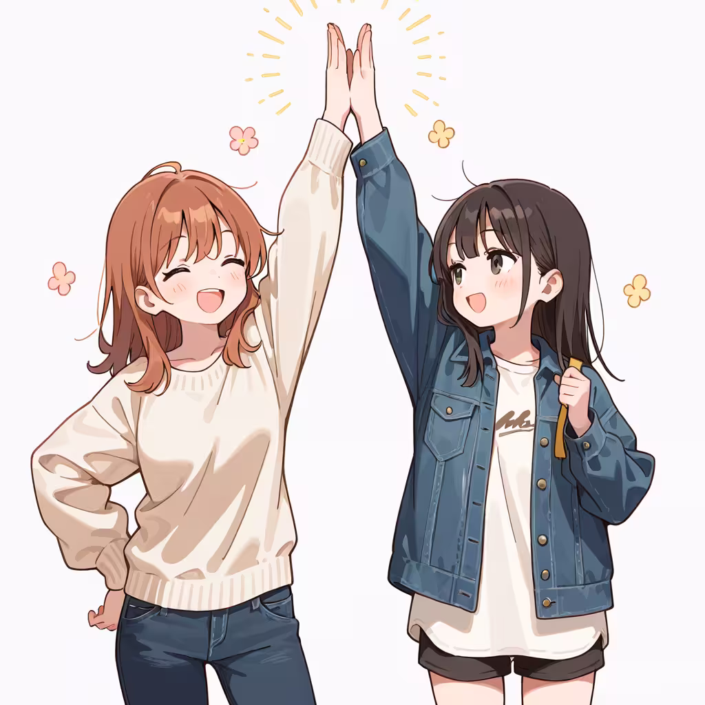 ハイタッチの作例