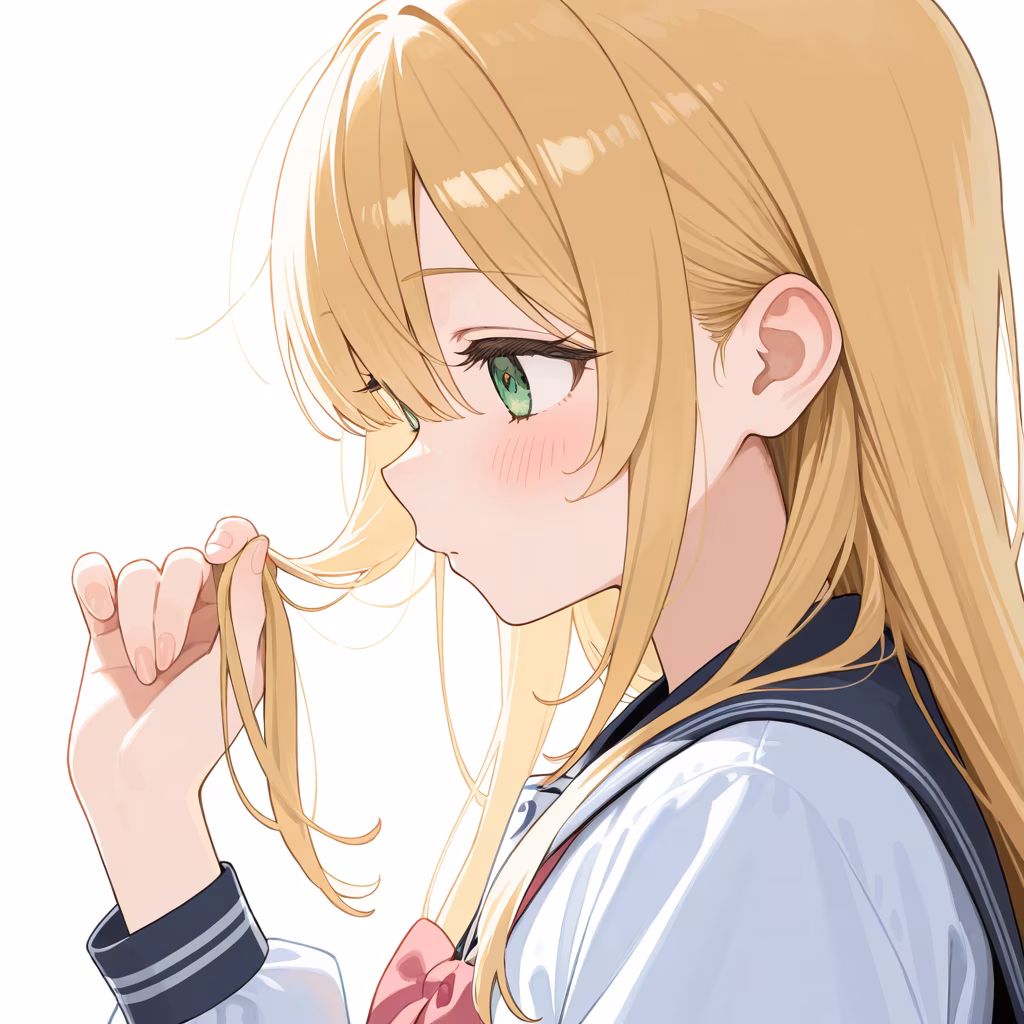 髪いじりの作例