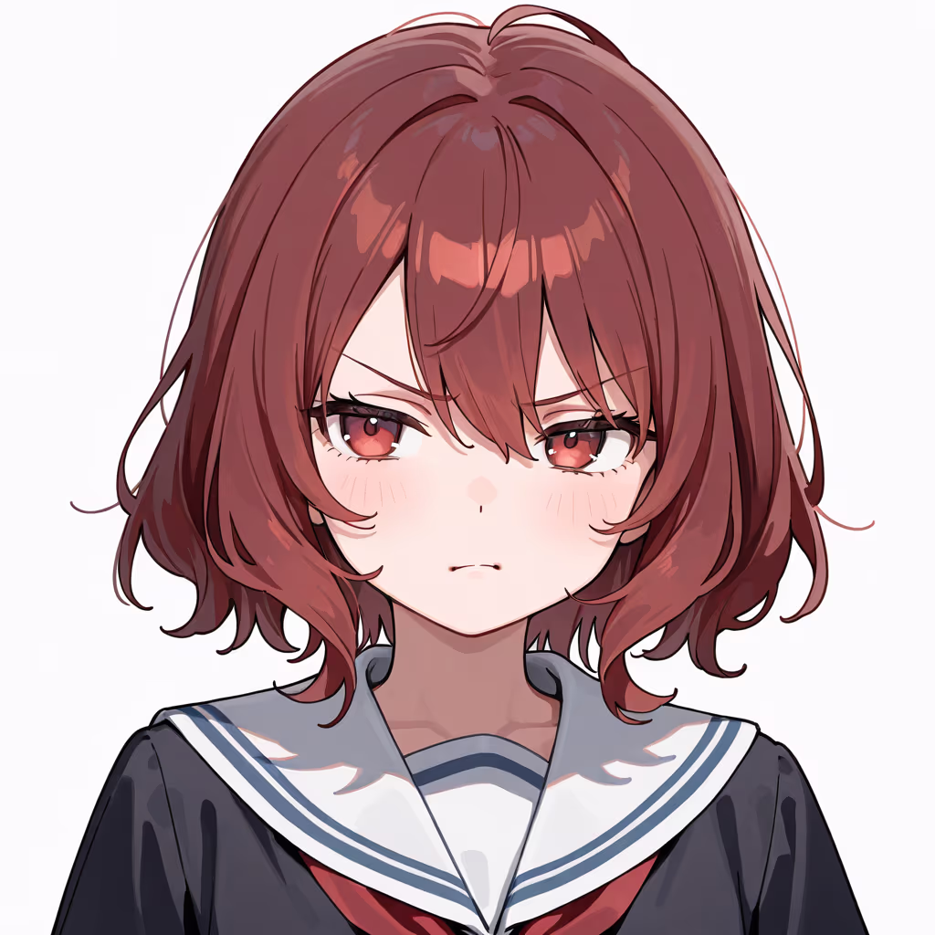 眉をひそめるの作例