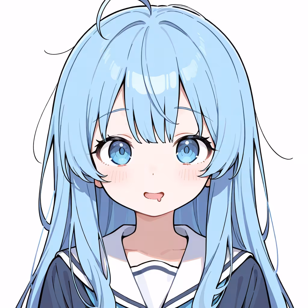 口からよだれの作例