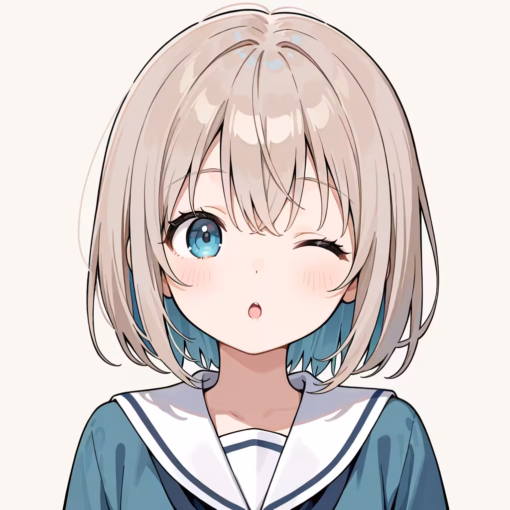 ウィンク＆丸い口の作例
