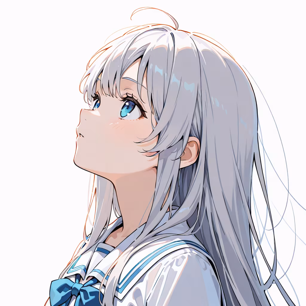 見上げるの作例