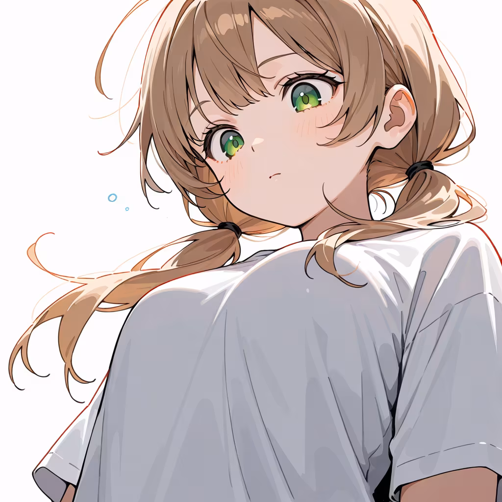 下を見るの作例