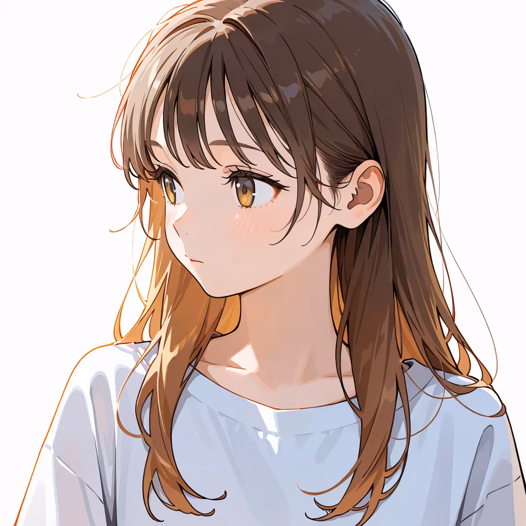 横を見るの作例