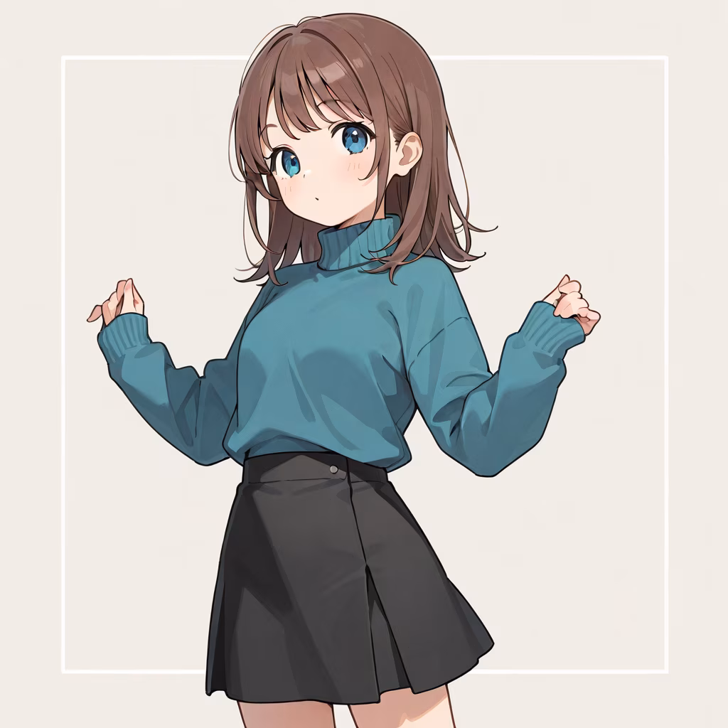 タートルネックセーターの作例