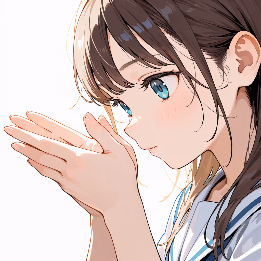 手を見るの作例