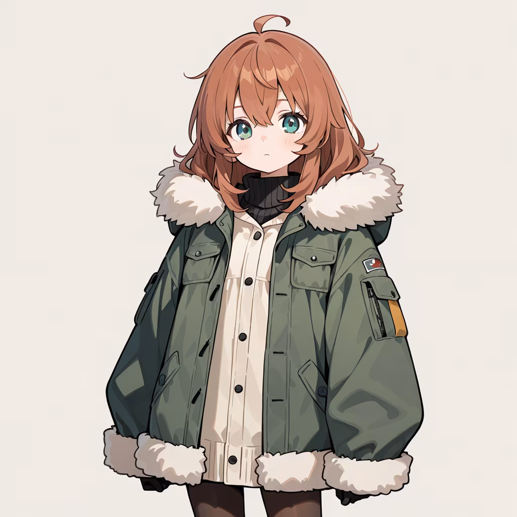 ファー付きコートの作例