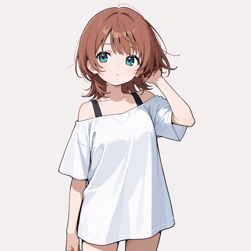オフショルダーシャツの作例