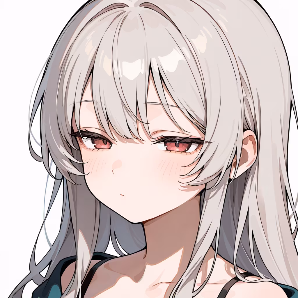 細めた目の作例