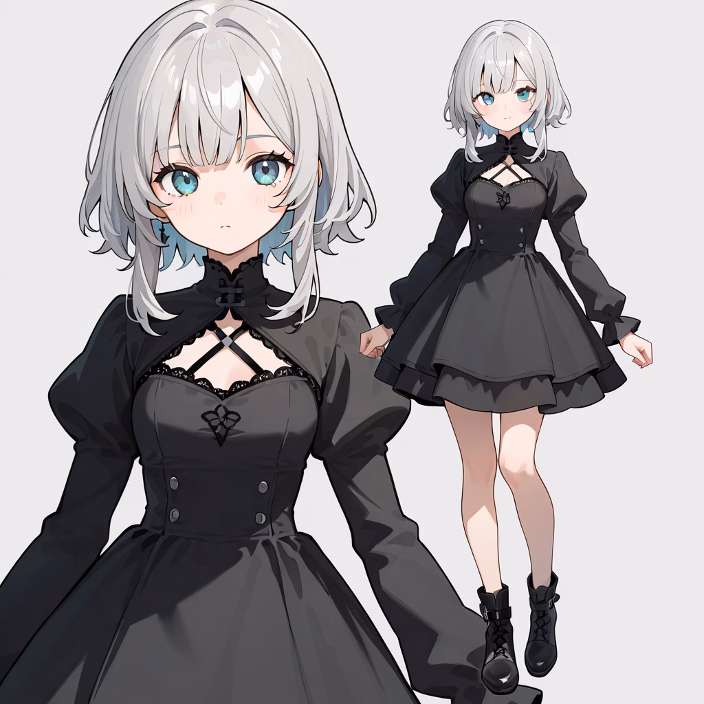 黒ワンピースの作例