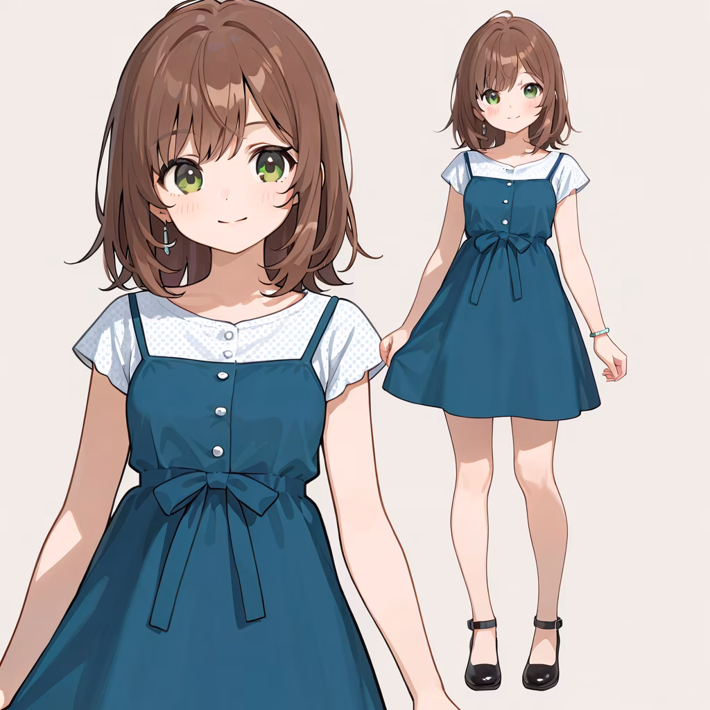 カジュアルなワンピースの作例