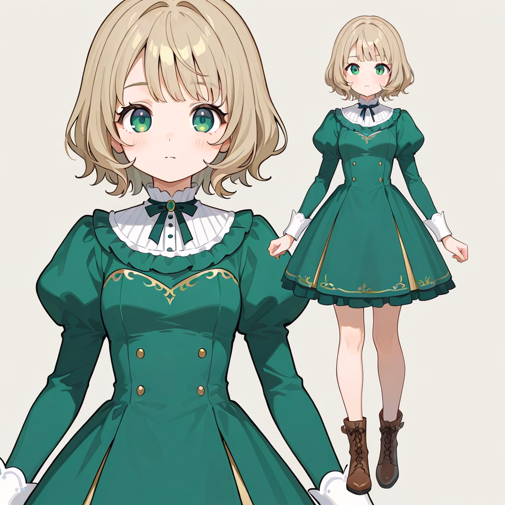 緑のドレスの作例