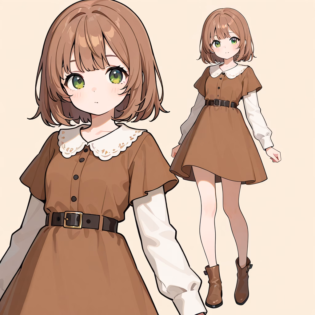 茶色のドレスの作例