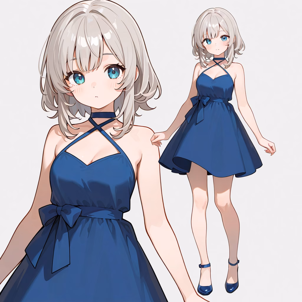 ホルターネックドレスの作例