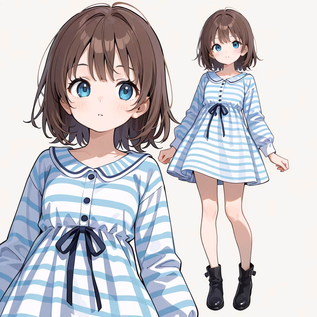 ストライプドレスの作例