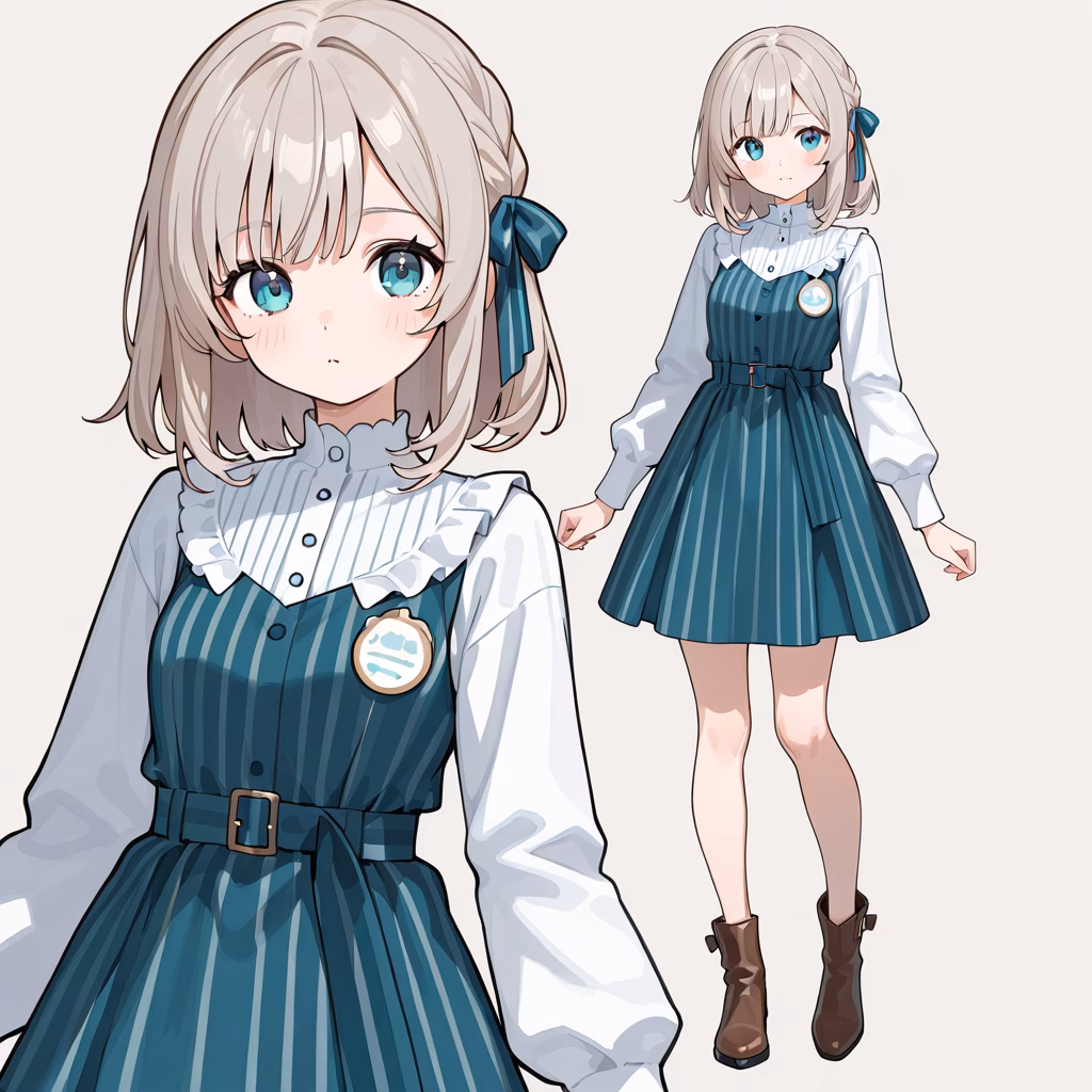 縦ストライプドレスの作例