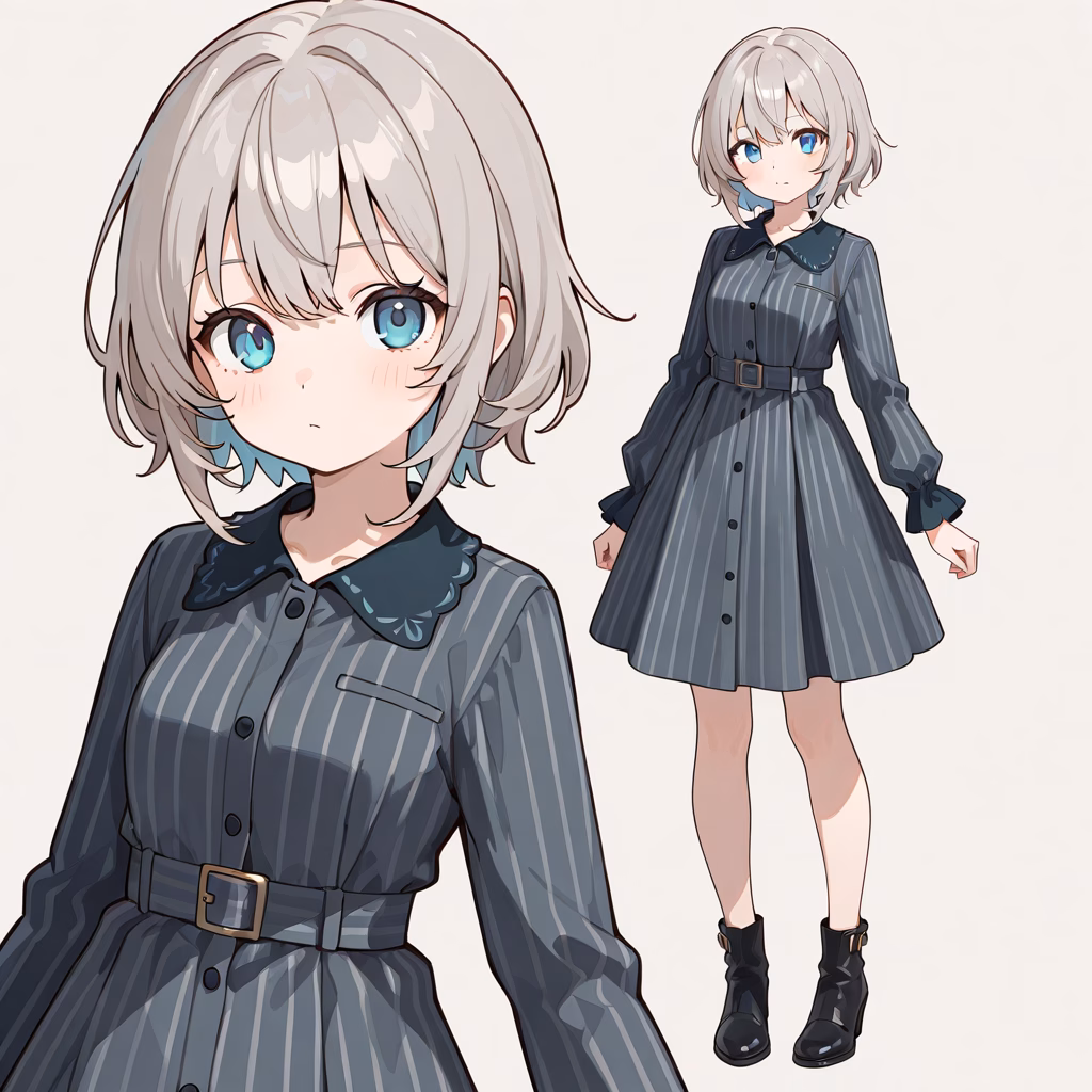 ピンストライプドレスの作例