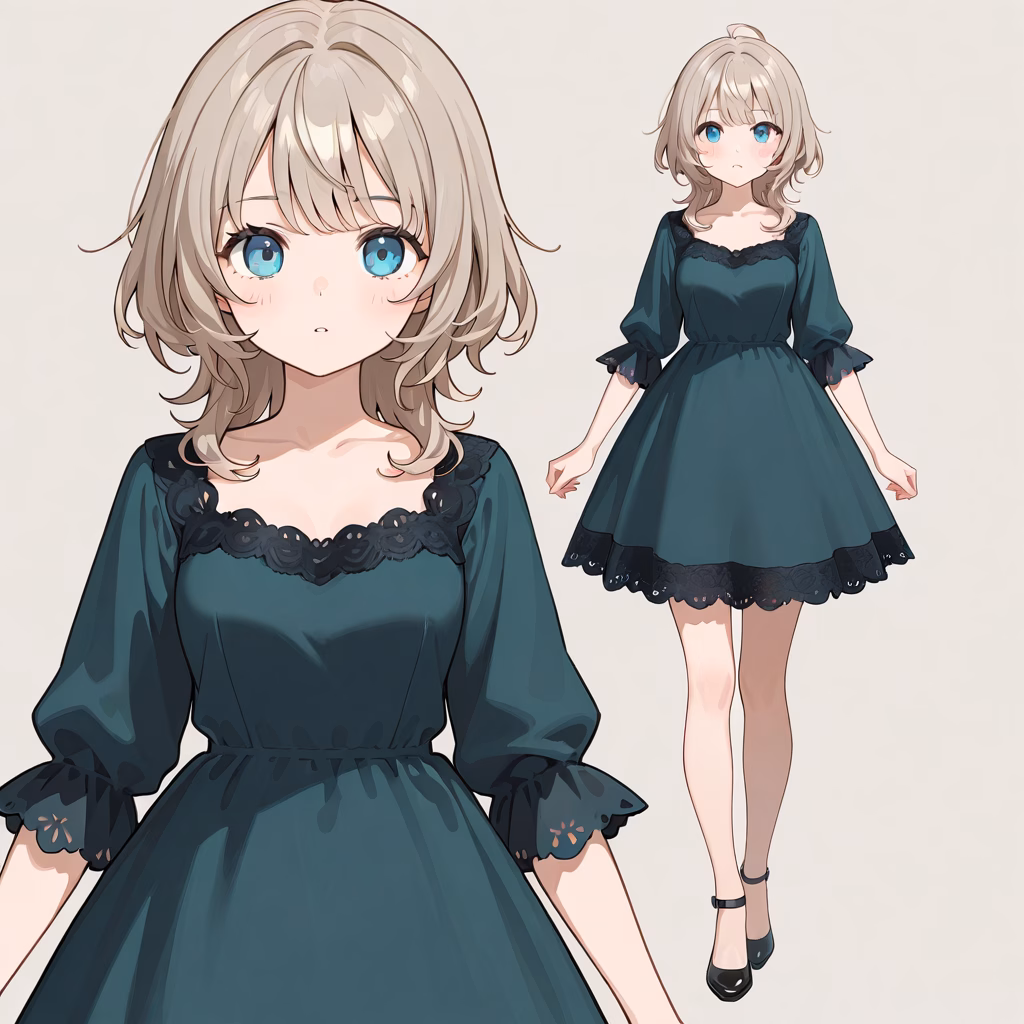 レーストリムドレスの作例