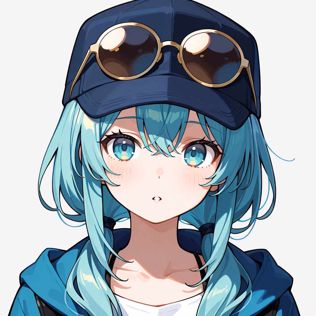 帽子にメガネの作例