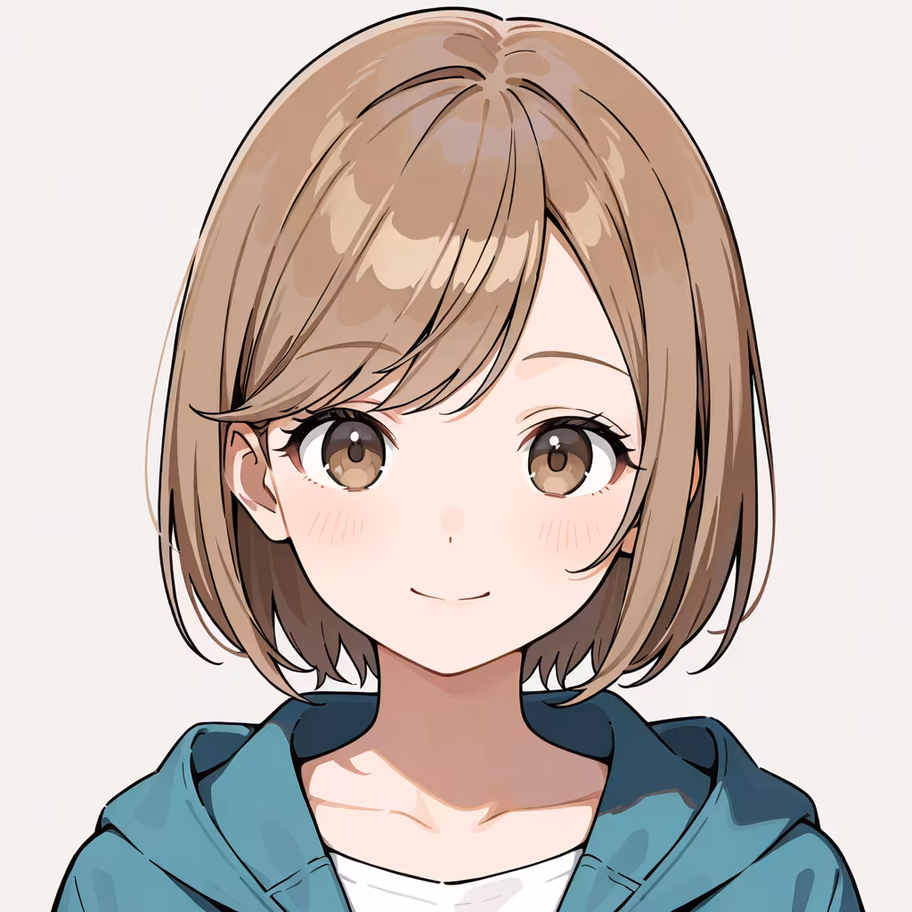 流し前髪の作例