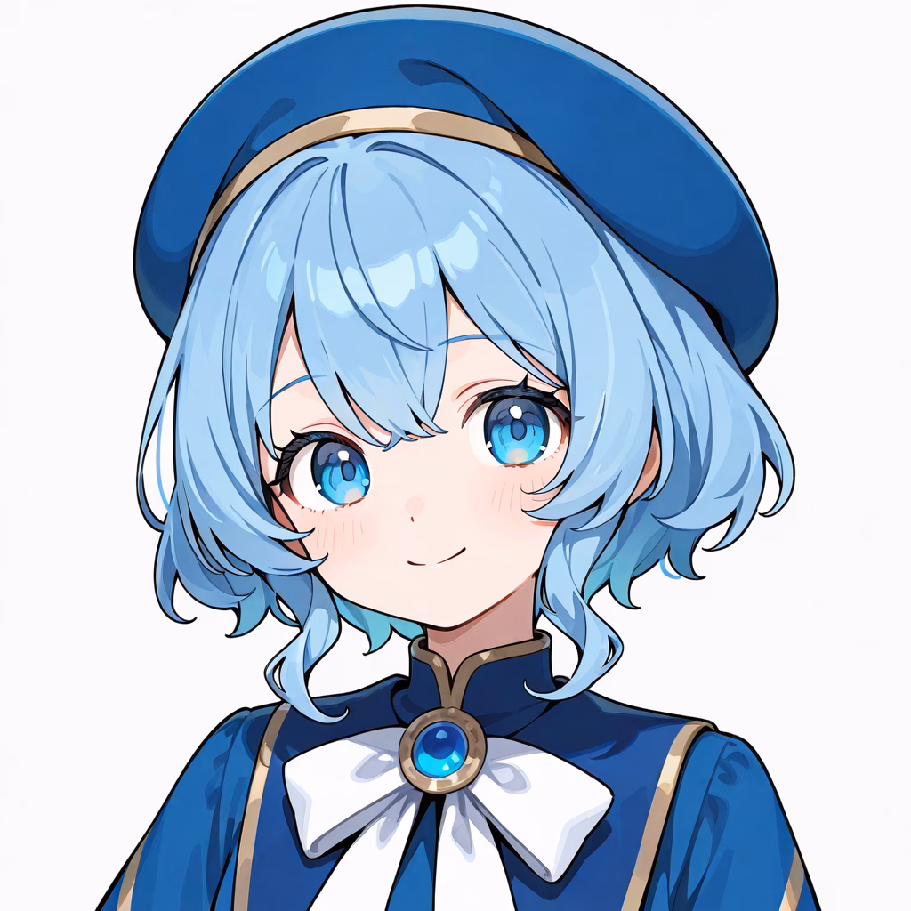 青い帽子の作例