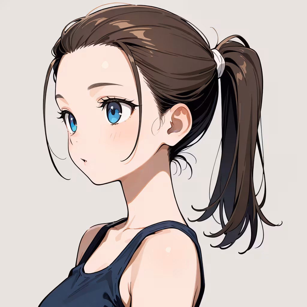 後ろにまとめるの作例