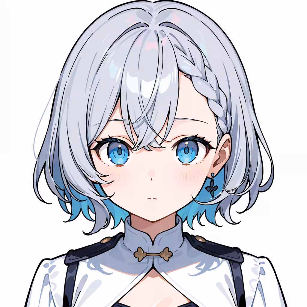 前髪に編み込みの作例