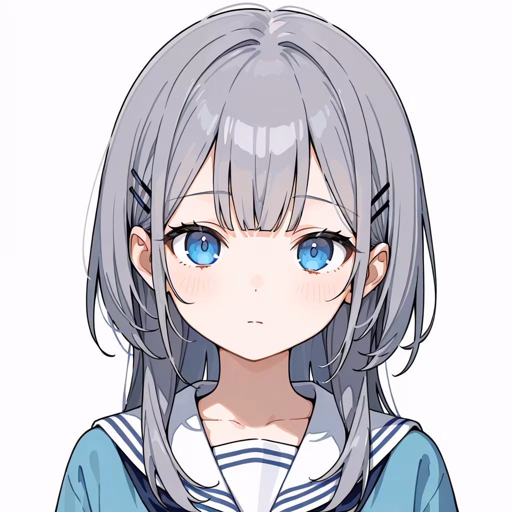 センターに垂れた前髪の作例