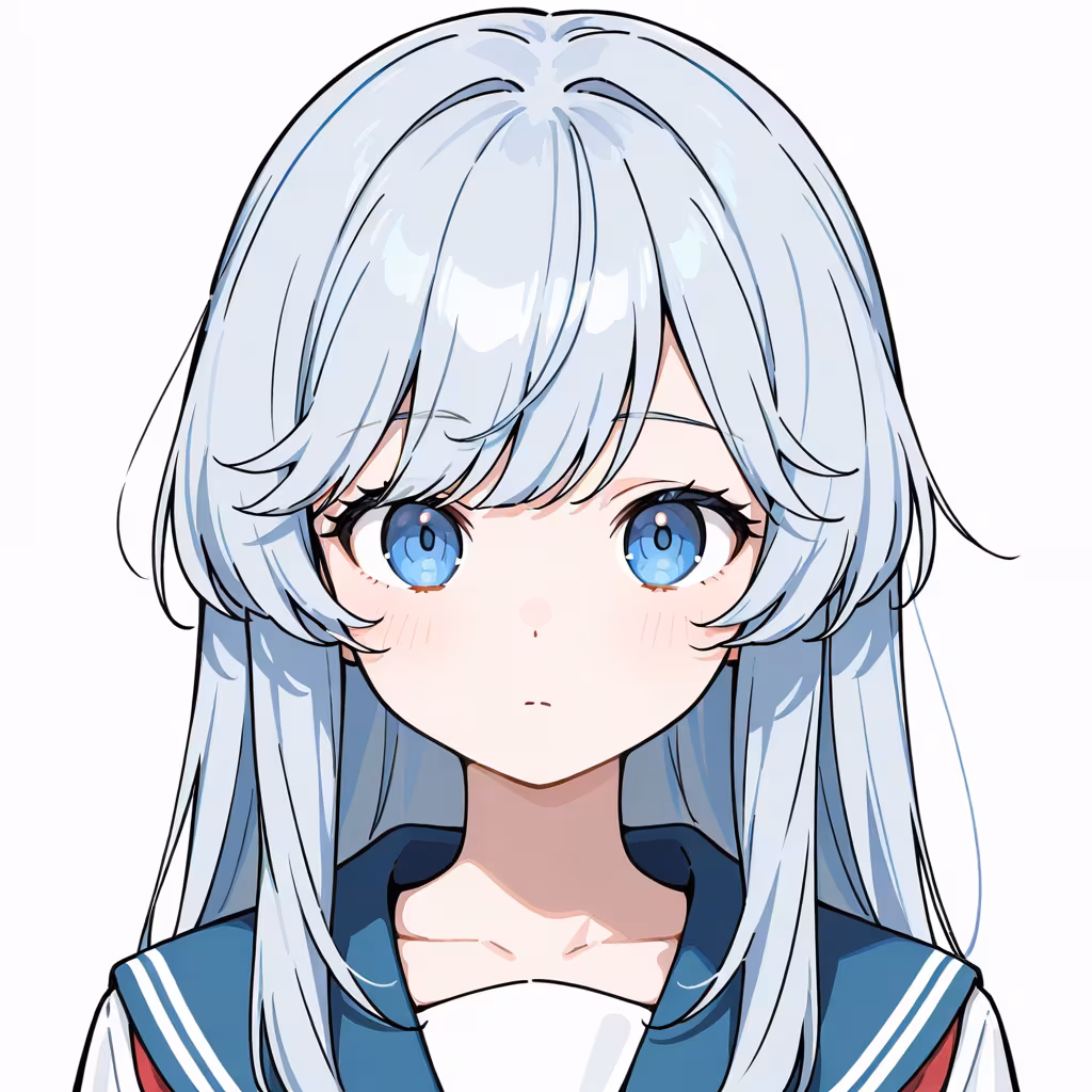 はねた前髪の作例