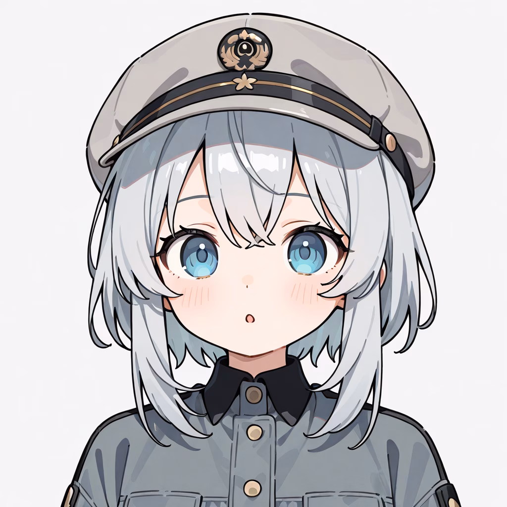 灰色の帽子の作例