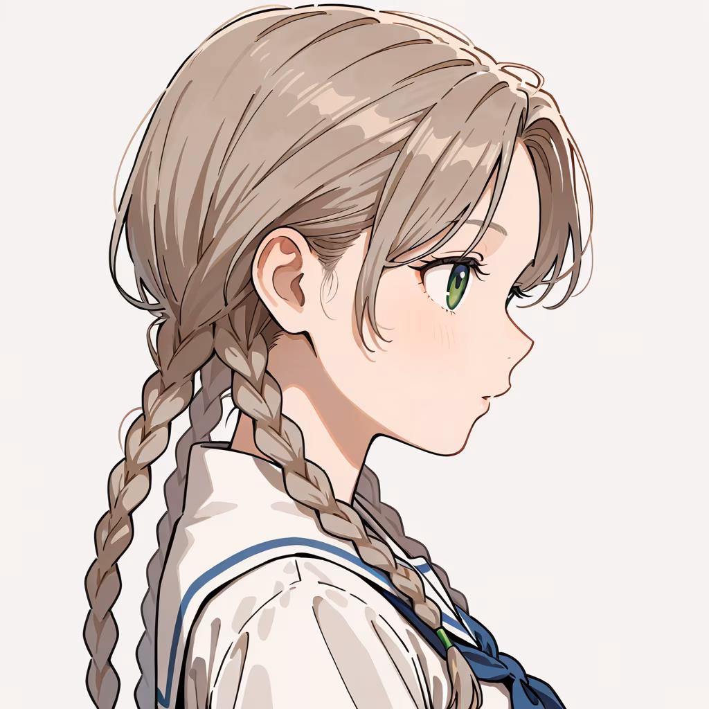 三つ編み（複数）の作例