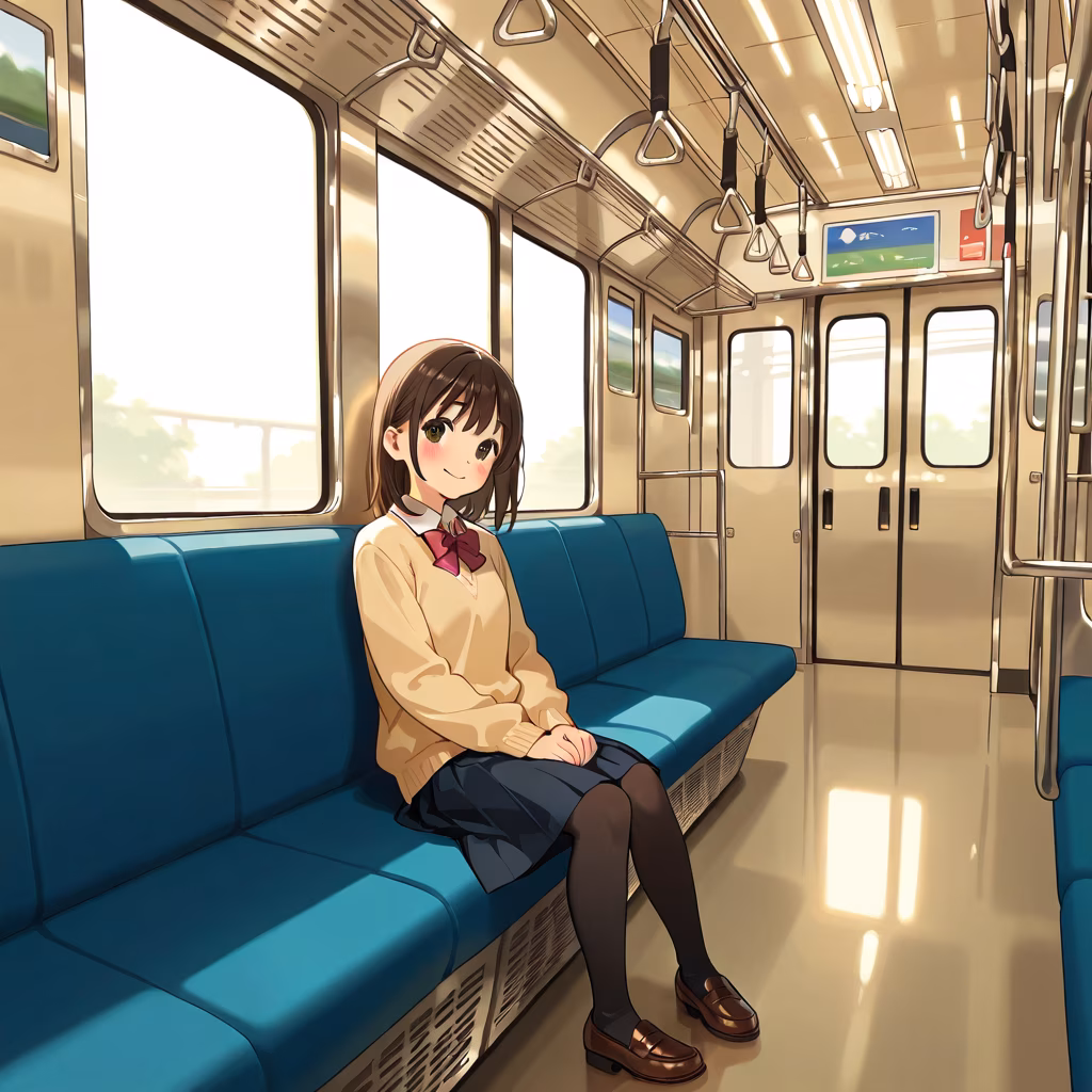 車内（電車）の作例
