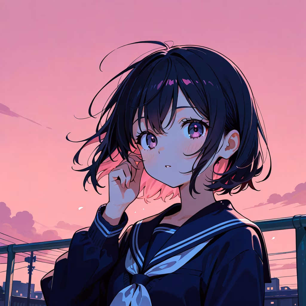 ピンクの空の作例