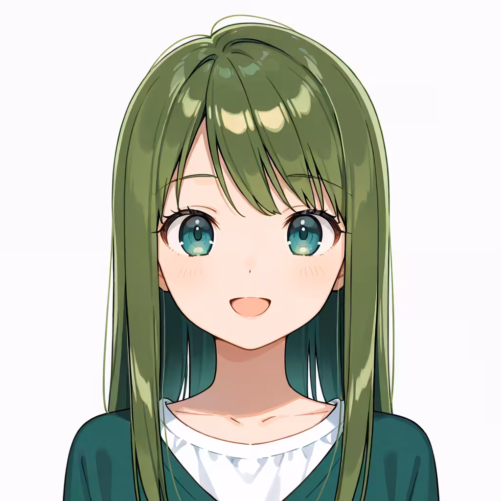 緑髪の作例
