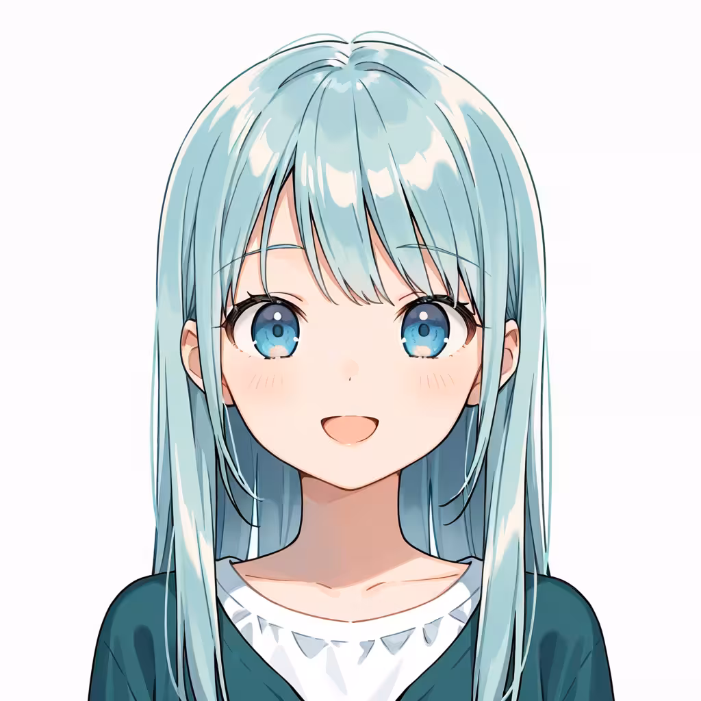 明るい水色の作例