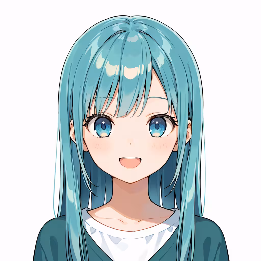 アクア色の髪の作例