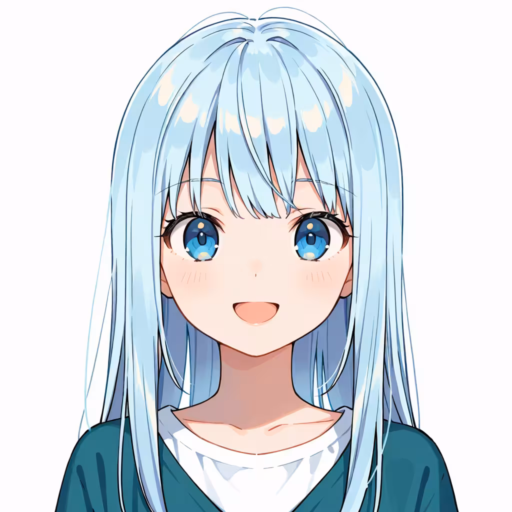 水色の髪の作例