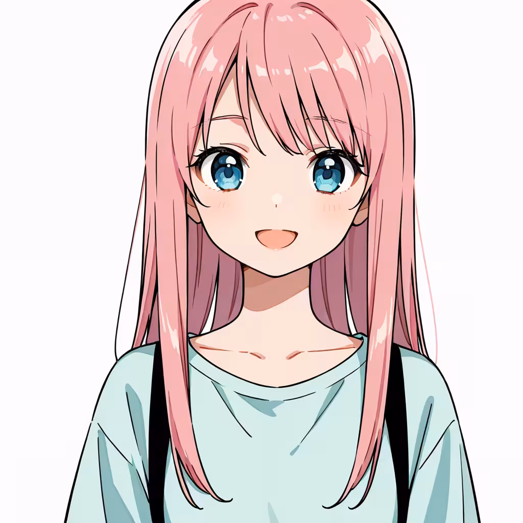 ピンク髪の作例