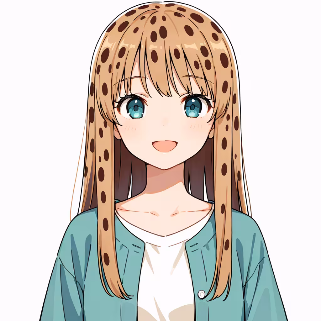 斑点模様の髪の作例