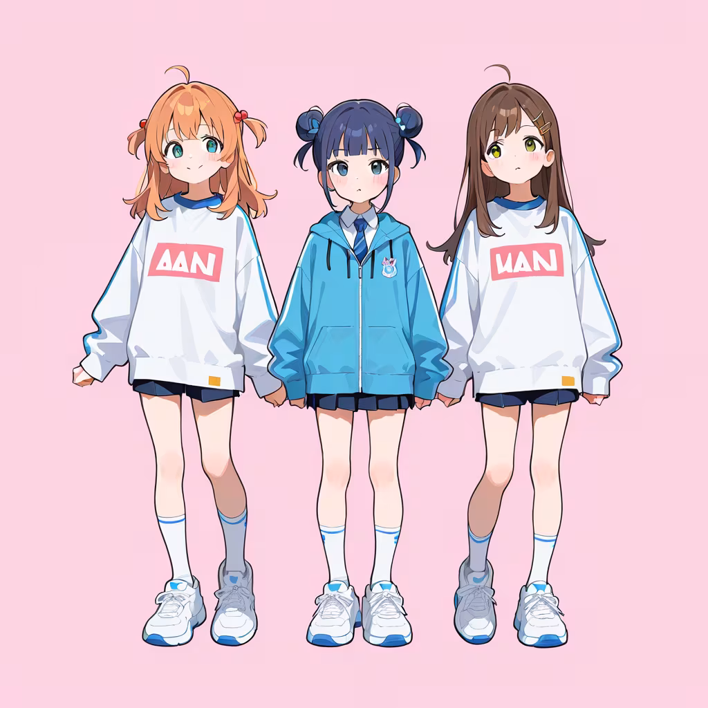 女性3人の作例