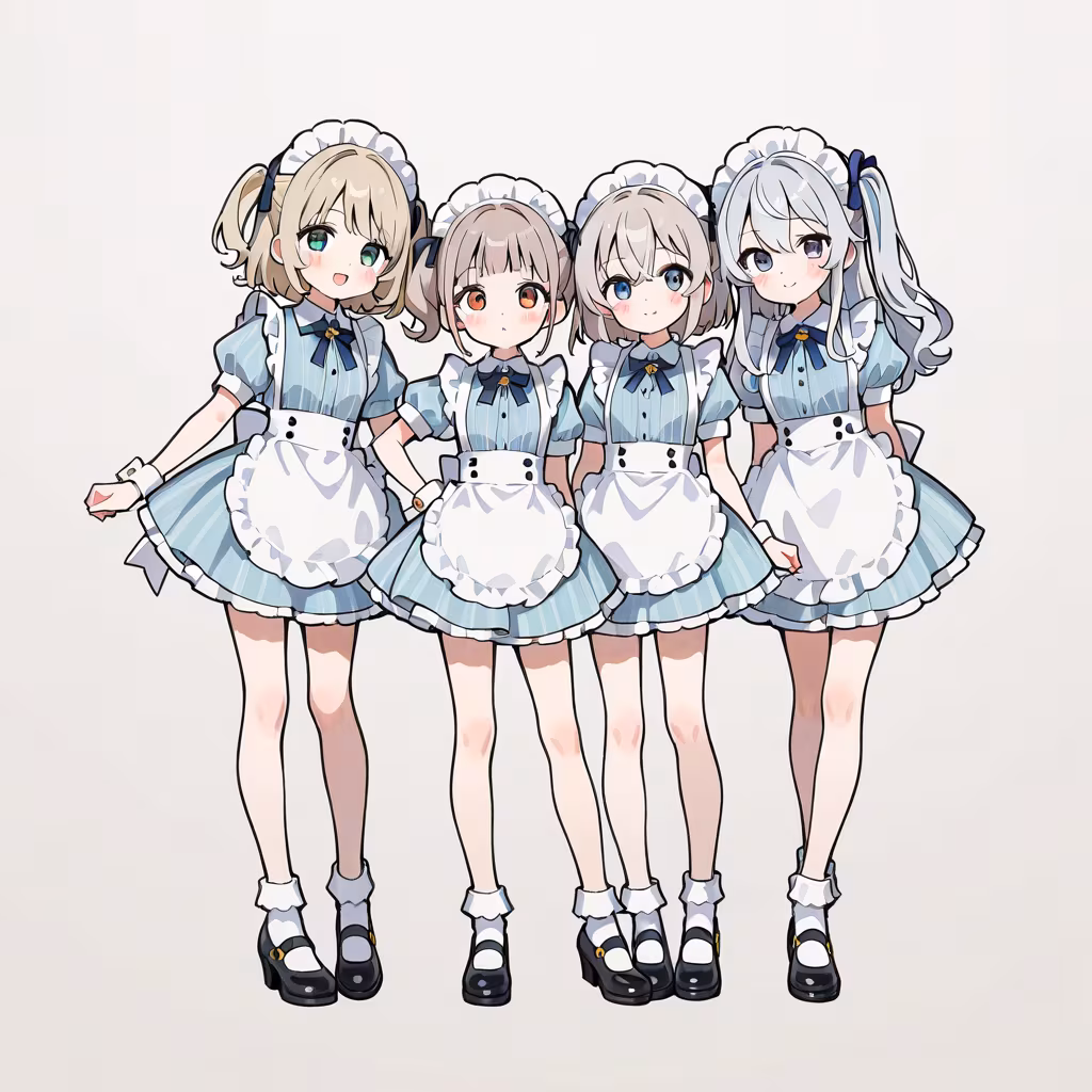 女性4人の作例