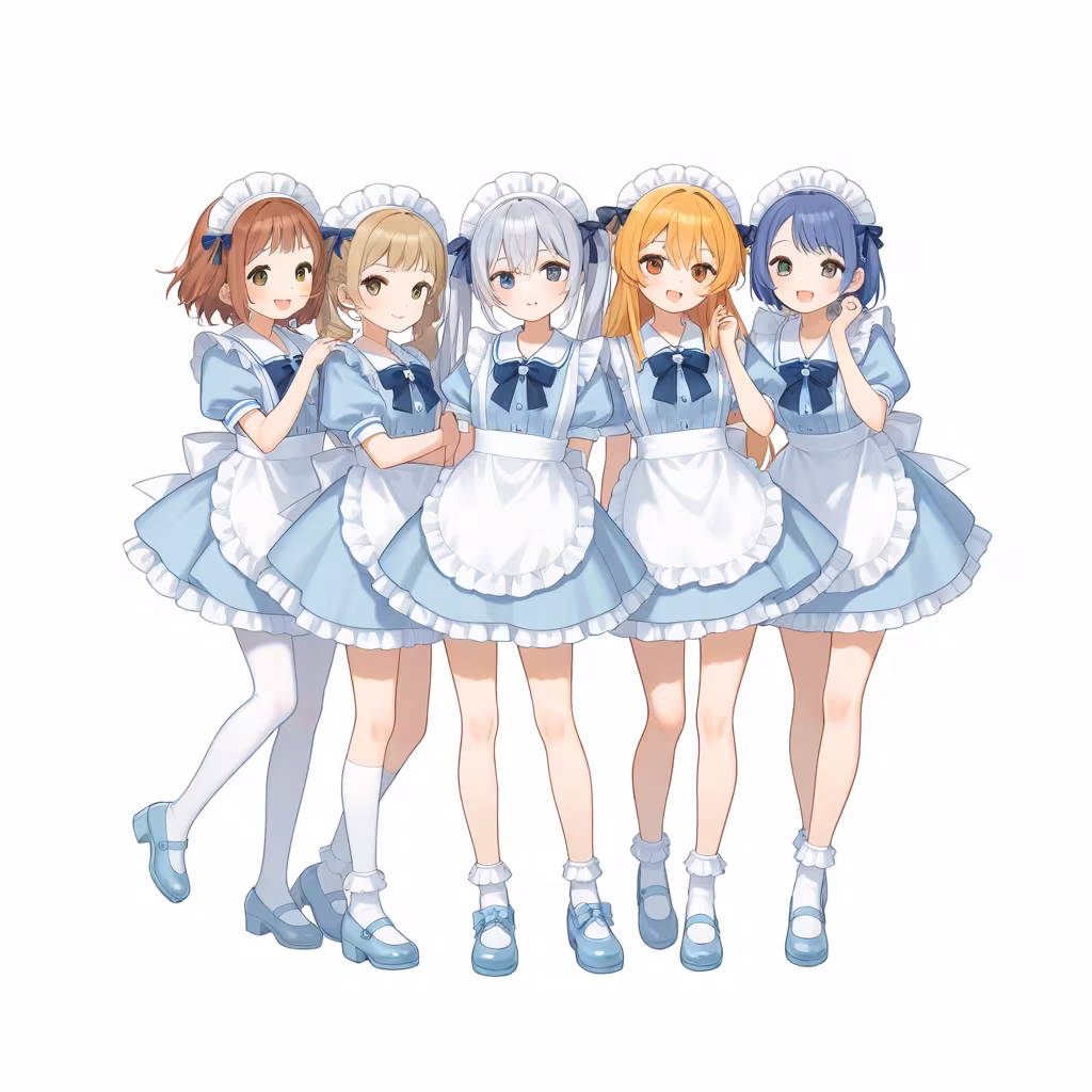女性5人の作例